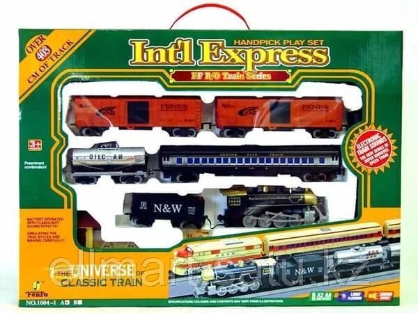 Детская железная дорога Int'l Express 1604-1 A со светом и звуком трек 403 см от компании Ellmart - фото 1