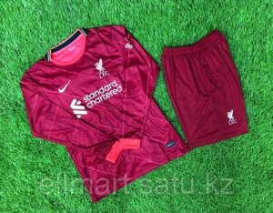 Футбольная форма Ливерпуль (Liverpool) 2021/2022 с длинным рукавом (футболка и шорты)