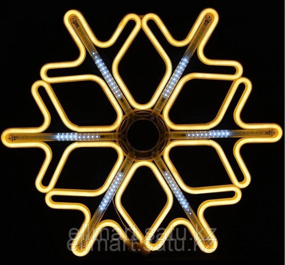 Новогодняя светодиодная фигура "Снежинка" - 60 х 60 см (Флекс -неон) от компании Ellmart - фото 1
