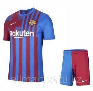 Футбольная форма ФК Барселона 2021-2022 домашняя взрослая (комплект футболка+шорты)