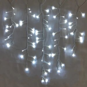 Светодиодная LED гирлянда "Бахрома" - 5 х 0,7 метра, 310 лампочек, белый свет, теплый белый, светит постоянно