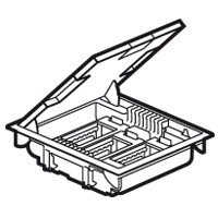 Напольная коробка, горизонтальная, 12 модулей, крышка под ковровое/паркетное покрытие, цвет серый