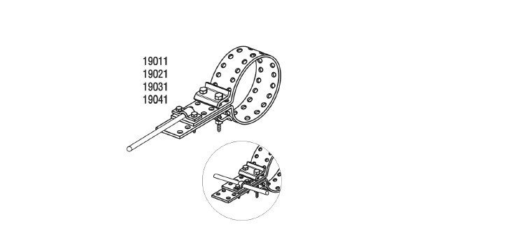 Обойма-зажим и хомут универсальный для труб Ø 124-222 mm, проволока Ø 5-10 mm, алюминий от компании ТОО "АСБ-ТОП" - фото 1