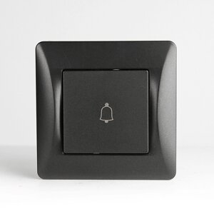 Выключатель самовозвратный звонкового типа, 10А, 220-250V (антрацит)