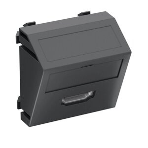 Розетка мультимедийная HDMI, 1 модуль Modul45, 45х45 мм (наклонная), черная