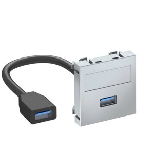 Розетка мультимедийная USB 3.0 A-A, 1 модуль Modul45