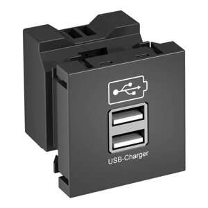 Розетка USB тип А двойная 45х45 мм