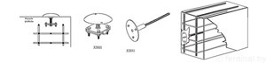 Элемент, монтирующийся к арматуре строения грибок, Ø 80 mm, 4xM8x25, B до 30 mm, 1xM12, серия Gold