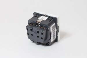 Розетка электрическая 2К+З, с защитными шторками (белый)