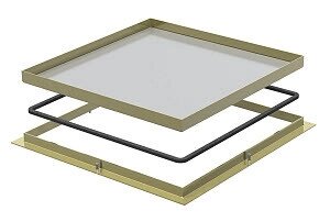 Кассетная рамка RK 282x282x10 мм (напольный люк, латунь)