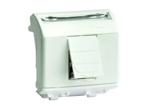 Ком. роз. RJ45 кат. 6 экран., 8P8C, Brava, белая, 2мод