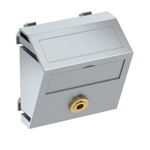 Розетка мультимедийная Audio-Klinke, 1 модуль Modul45, 45х45 мм (наклонная), цвет алюминиевый лак