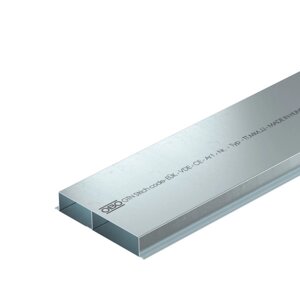 Кабель-канал для заливки в стяжку EUK 2000x190x38 мм (сталь) 2-секционный (с 1 перегородкой)