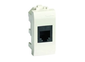 Ком. роз. RJ45 кат. 6A, 8P8C, Brava, белая, 1мод