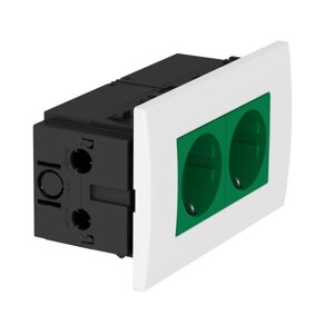 Блок розеток AR45 (2 розетки 16А 250В Schuko, 84x140x59 мм)