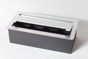 Люк настольный на 4 поста (45х45), металл, серебро, IP20