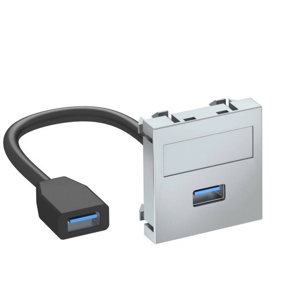 Розетка мультимедийная USB 3.0 A-A, 1 модуль Modul45 от компании ТОО "АСБ-ТОП" - фото 1