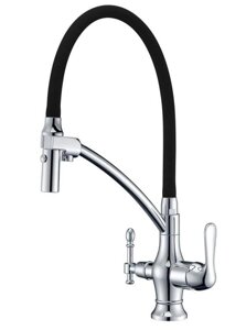 Смеситель Zorg Clean Water ZR 347-6 YF для кухни под фильтр, хром/черный