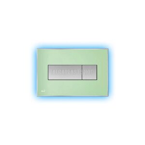 Кнопка управления AlcaPlast M1472 - AEZ112 с цветной пластиной, светящаяся кнопка зеленая, свет зеленый