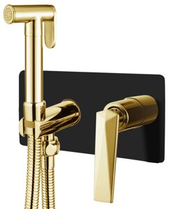 Гигиенический душ Boheme Venturo со смесителем, черный, золото, 387-B