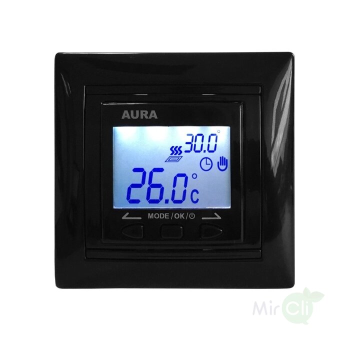 Терморегулятор для теплого пола Aura LTC 90 черный от компании AlianzaGroup - фото 1