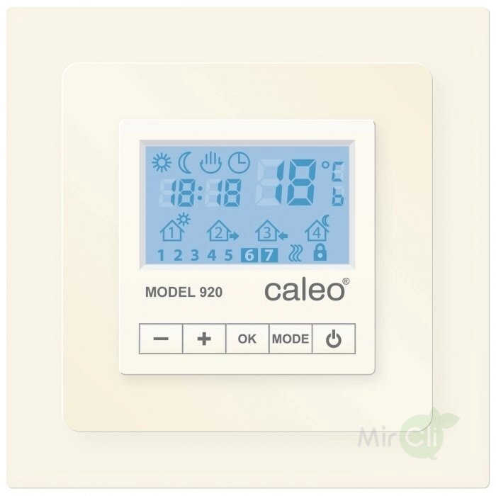 Терморегулятор для теплого пола Caleo 920 бежевый с адаптерами от компании AlianzaGroup - фото 1