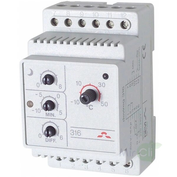 Терморегулятор для теплого пола Devi DEVIreg D-316 (-10°C-+50°C) с датчиком на проводе от компании AlianzaGroup - фото 1