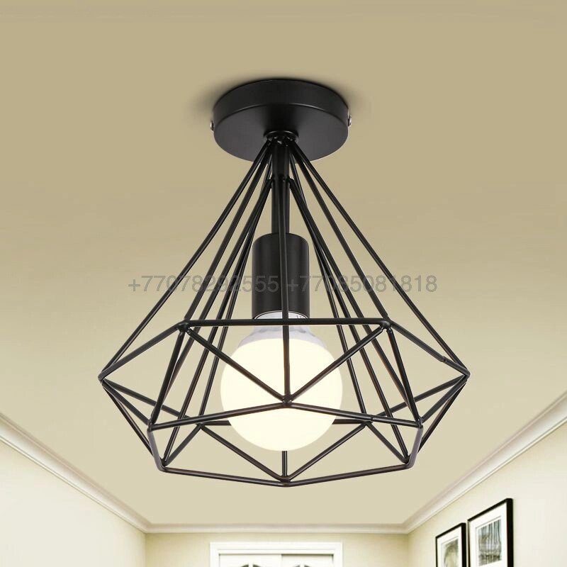 Черный потолочный ЛОФТ светильник 25см от компании SvetAlmaty KZ - фото 1