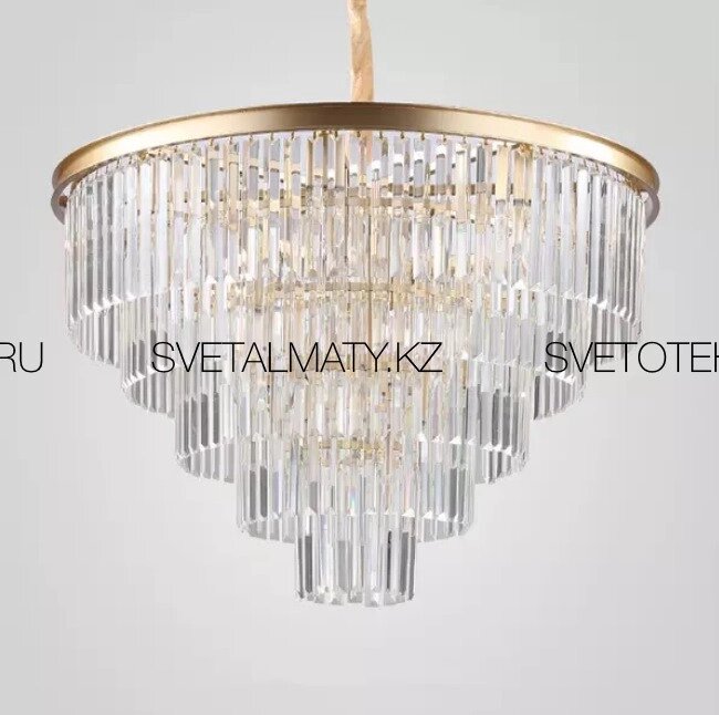 Хрустальная люстра в Американском стиле на 15 ламп золотая (матовая) ##от компании## SvetAlmaty KZ - ##фото## 1