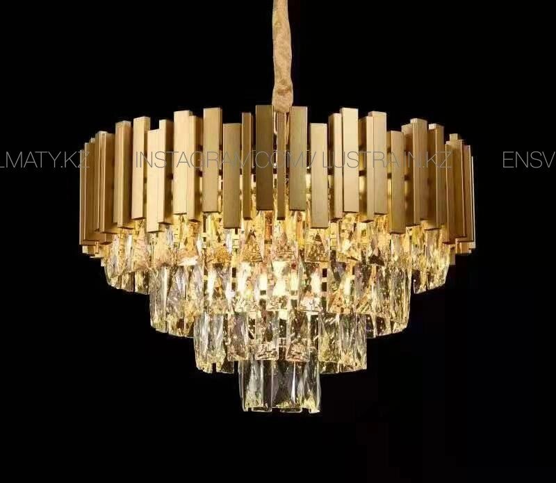 Хрустальная  золотая люстра на 9 ламп от компании SvetAlmaty KZ - фото 1