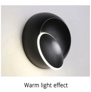 Круглый светодиодный настенный светильник с поворотом на 360 градусов BLACK