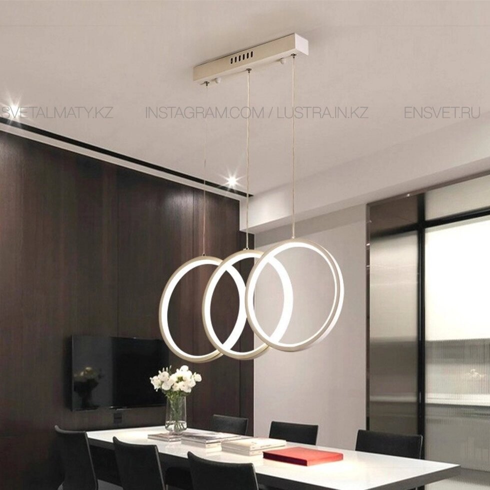 Люстра светодиодная на 3 кольца, идеально подойдет в кухни, коридор или не большую комнату. от компании SvetAlmaty KZ - фото 1