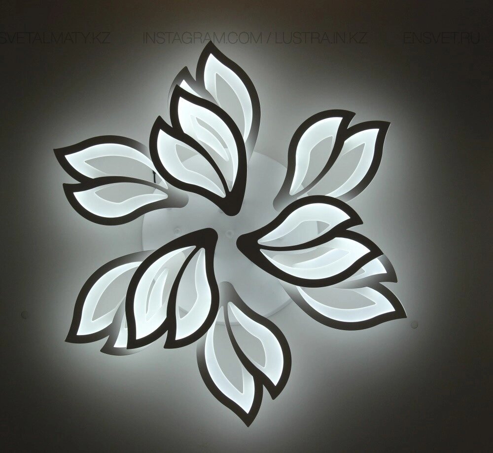 Люстра светодиодная на 9 ламп, на 216W, цвет белый, стиль совеременный от компании SvetAlmaty KZ - фото 1