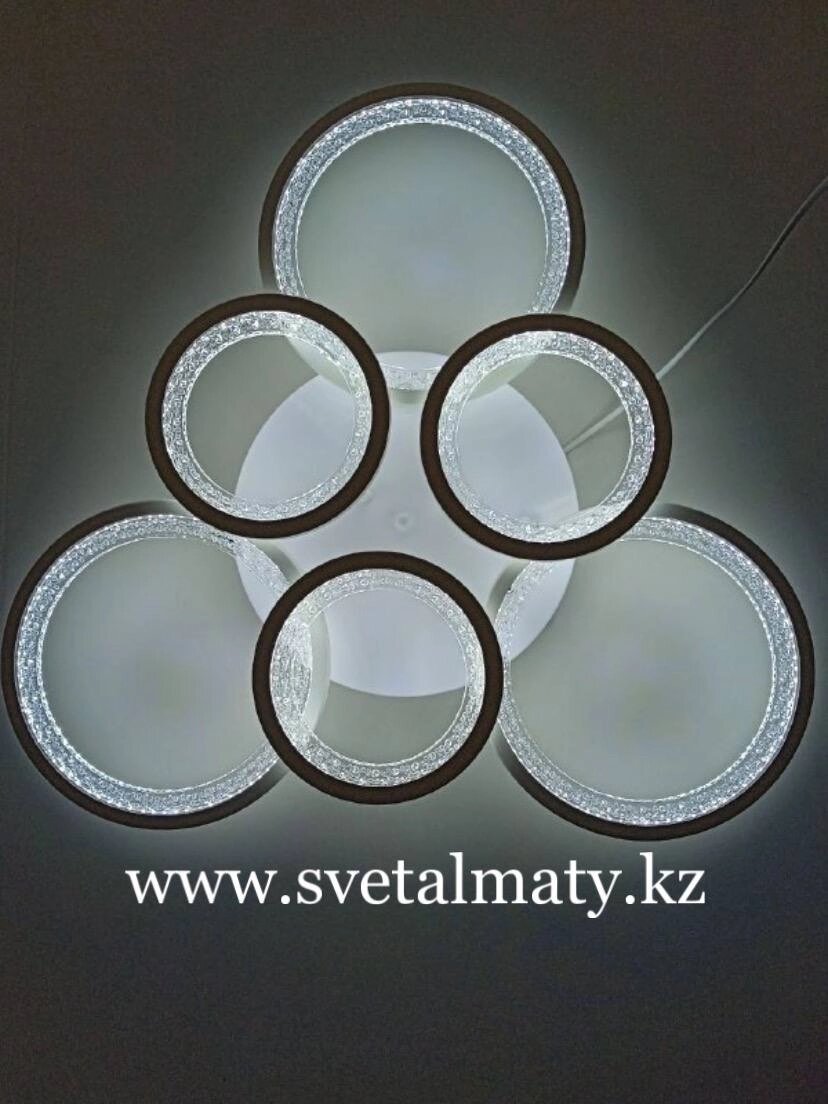 Люстра в Современном стиле на 6 колец LED 88030-3+3 от компании SvetAlmaty KZ - фото 1