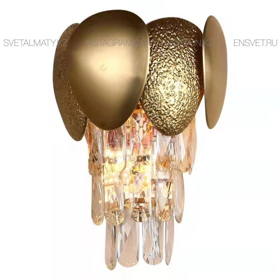 Настенное бра на 2 лампы, цвет золото, цоколь Е14 от компании SvetAlmaty KZ - фото 1