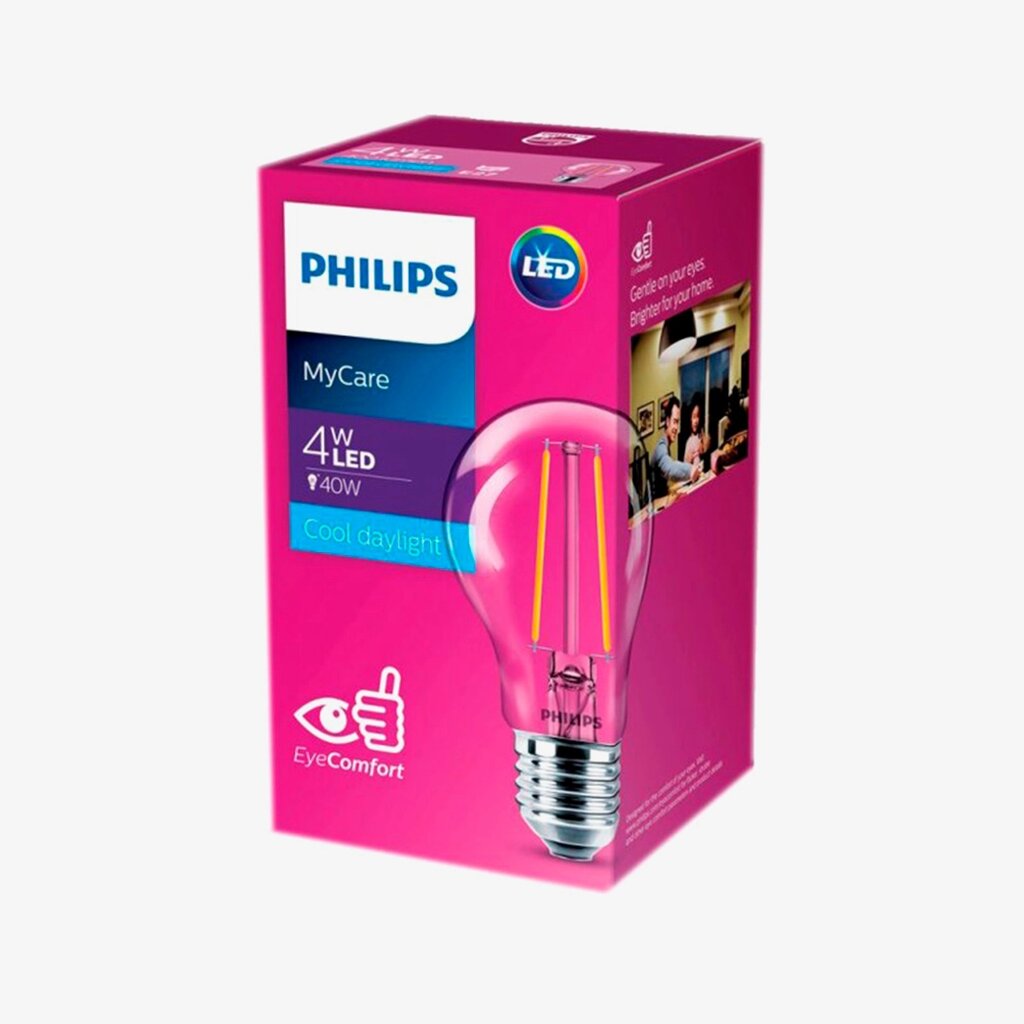 PHILIPS Лампа LED Classic 4-40W A60 E27 865 CLN Холодный цвет от компании SvetAlmaty KZ - фото 1