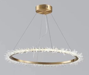Золотое кольцо, Хрустальная светодиодная люстра, лампа для гостиной, столовой, спальни, роскошная хрустальная