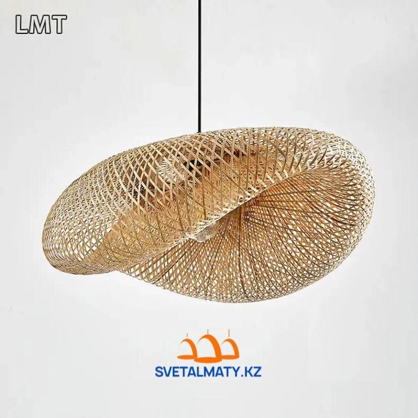 Подвесная лампа в форме шапки из бамбука P3013-500 от компании SvetAlmaty KZ - фото 1