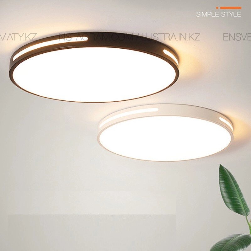Потолочный светильник круглый черных/белый цвет, мощность 24w от компании SvetAlmaty KZ - фото 1