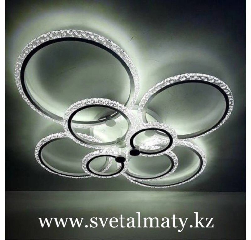 Современная светодиодная потолочная люстра на 8 колец от компании SvetAlmaty KZ - фото 1