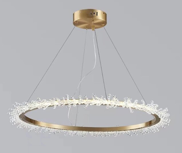 Золотое кольцо, Хрустальная светодиодная люстра, лампа для гостиной, столовой, спальни, роскошная хрустальная от компании SvetAlmaty KZ - фото 1