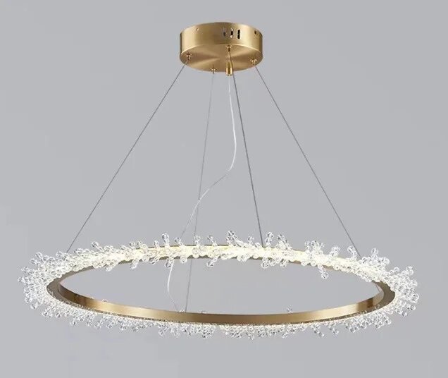 Золотое кольцо, Хрустальная светодиодная люстра, лампа для гостиной, столовой, спальни, роскошная хрустальная от компании SvetAlmaty KZ - фото 1