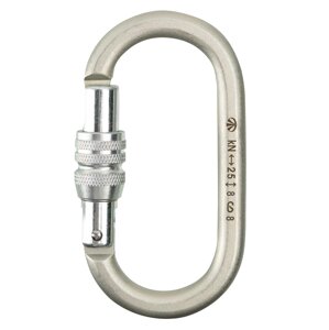 Карабин овал стальной люкс с муфтой (Keylock)