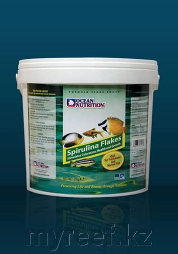 Ocean Nutrition Spirulina Flakes  (5000 гр) - Корм для морских рыб в виде хлопьев 5000 гр от компании Интернет-магазин "Myreef" - фото 1