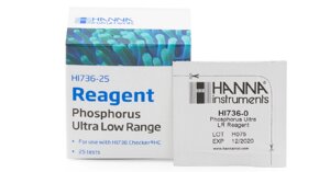 Реагенты для колориметра Hanna HI736 Phosphate Ultra Low Range Marine Reagent (25 Tests) (Saltwater)