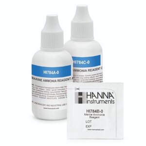 Реагенты для колориметра HI784 - HI784-25 соленой воды реагенты для проверки аммиака HC (25 тестов) - Hanna Instruments