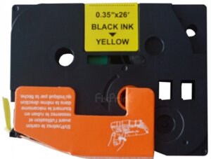 Лента TZe-621, OEM, черным на желтом , для принтеров Brother PT-1010, PT-1280VP, PT-D200VP, PT-E100VP и пр.