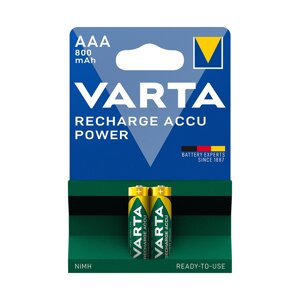 Аккумулятор, VARTA, R2u, HR03, AAA, 1.2 V, 800 мач, 2 шт., блистер