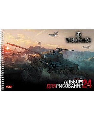 Альбом для рисования "Hatber", 24л, А4, перфорация на отрыв, на спирали, серия "Танки" от компании ИП Globus trade - фото 1