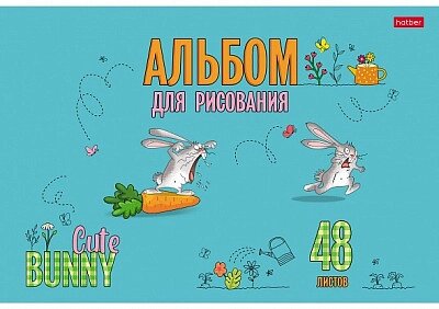 Альбом для рисования "Hatber", 48л, А4, ламинация, тиснение, на скобе, серия "Милый зайка" от компании ИП Globus trade - фото 1